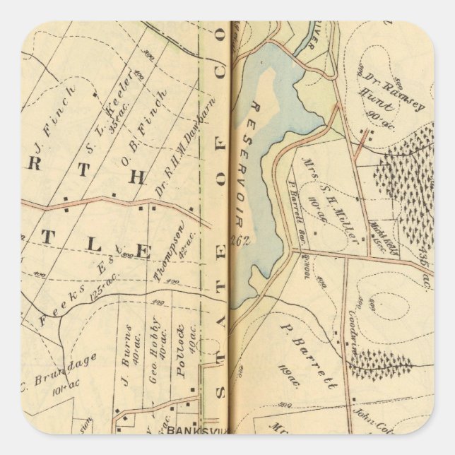 Bedford, New York 5 Square Sticker (Front)