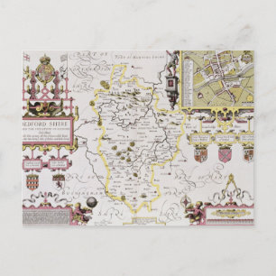 Bedfordshire and the situation of Bedford Postcard