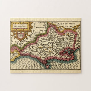 Bedfordshire County England Antique John Speed Map Jigsaw Puzzle