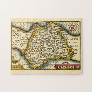 Bedfordshire County England Antique John Speed Map Jigsaw Puzzle