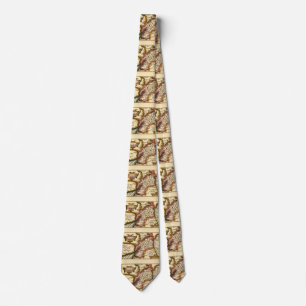 Bedfordshire County England Antique John Speed Map Tie