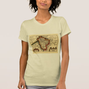 Bedfordshire County England Old Antiquarian Map T-Shirt