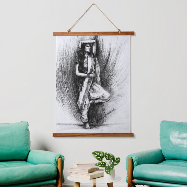 Bedhund - figurative painting hanging tapestry (Living Room)