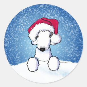 Bedlington Christmas Classic Round Sticker