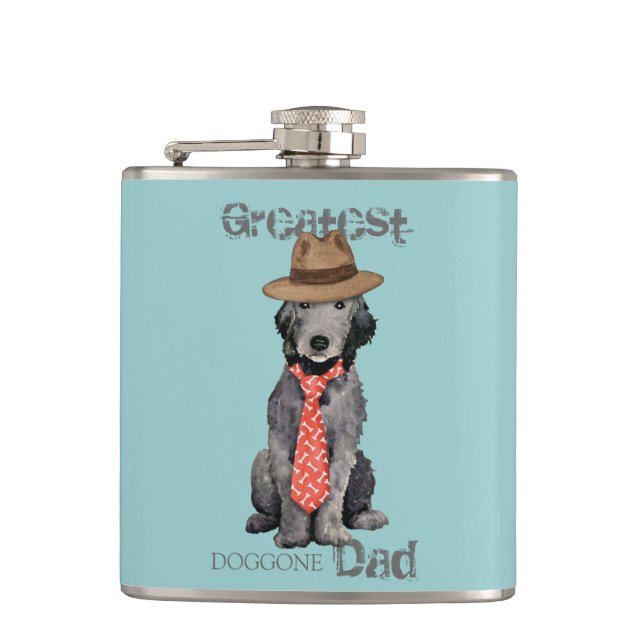 Bedlington Dad Hip Flask (Front)