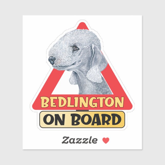 Bedlington On Board Terrier Dog Red Traffic Sign (Sheet)