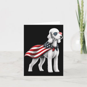 Bedlington Terrier 4th Of July Aamerican Flag Card