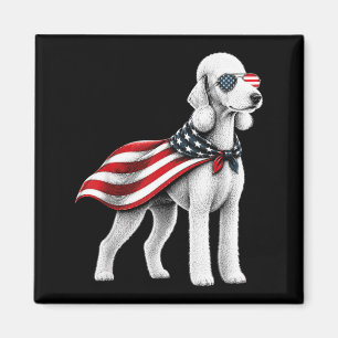 Bedlington Terrier 4th Of July Aamerican Flag Magnet
