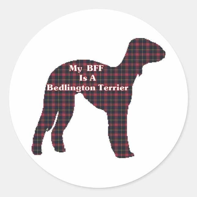 Bedlington Terrier BFF Sticker (Front)