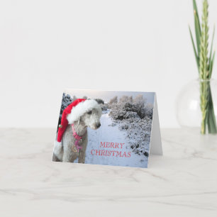 Bedlington terrier Christmas card