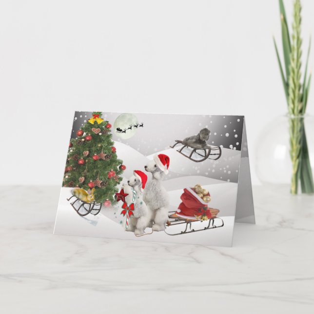 Bedlington Terrier Christmas Day Fun Cards (Front)
