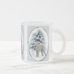 Bedlington Terrier Christmas Gifts Frosted Glass Coffee Mug