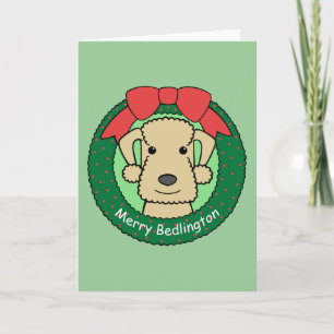 Bedlington Terrier Christmas Holiday Card