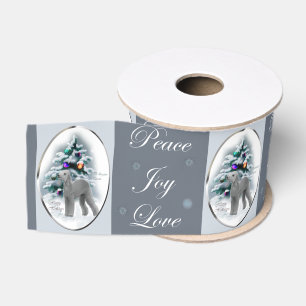 Bedlington Terrier Christmas Holiday Grosgrain Ribbon