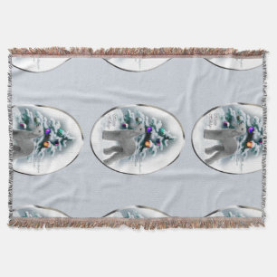 Bedlington Terrier Christmas Throw Blanket