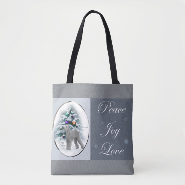 Bedlington Terrier Christmas Tote Bag (Front)