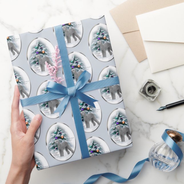 Bedlington Terrier Christmas Wrapping Paper (Gifting)