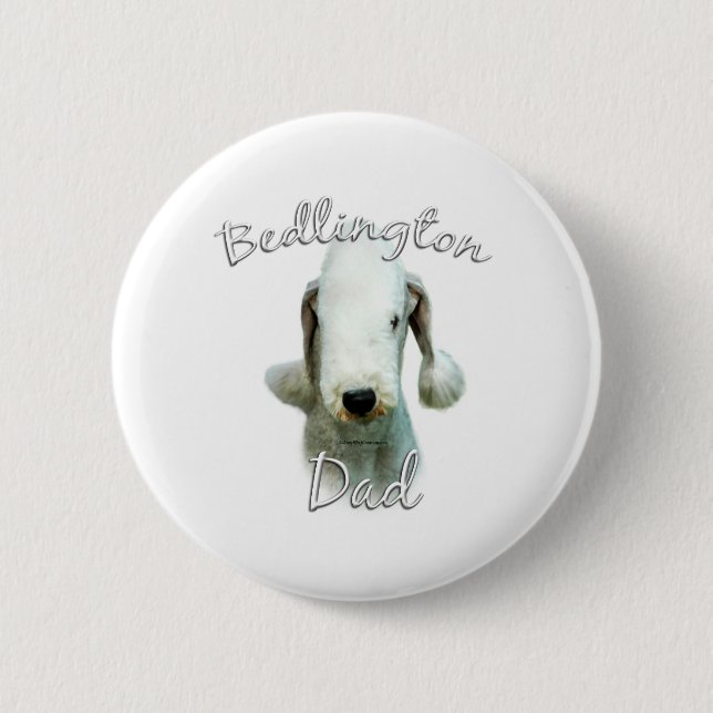 Bedlington Terrier Dad 2 6 Cm Round Badge (Front)