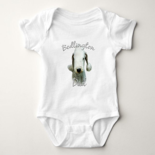 Bedlington Terrier Dad 2 Baby Bodysuit (Front)