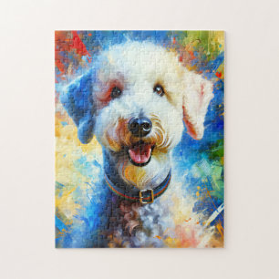 Bedlington Terrier Dog Acrylic Print Dog Lover Gif Jigsaw Puzzle