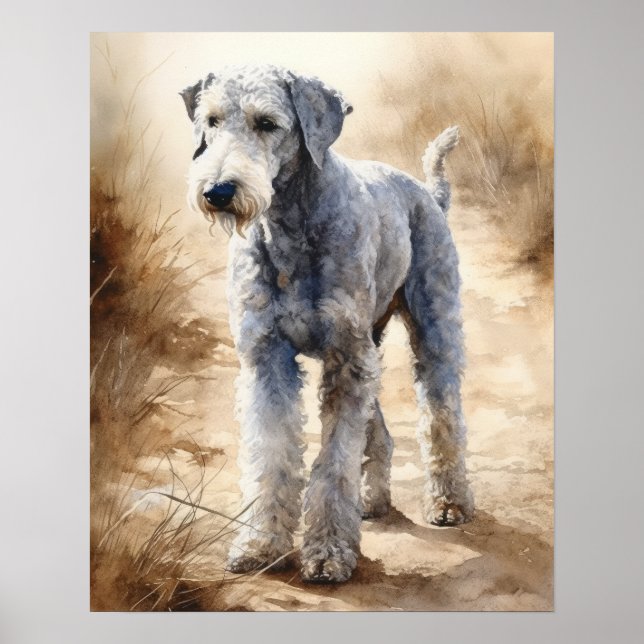 Bedlington Terrier Dog Art Print Poster (Front)