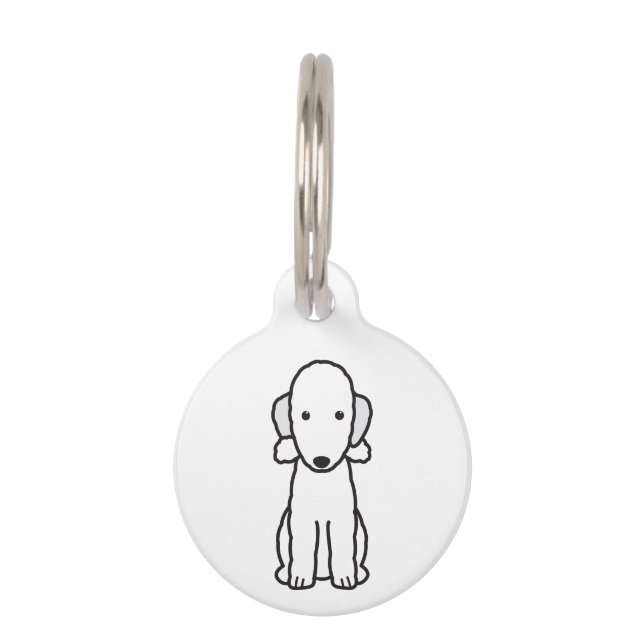 Bedlington Terrier Dog Cartoon Pet Tag (Front)