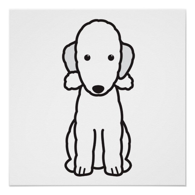 Bedlington Terrier Dog Cartoon Poster (Front)