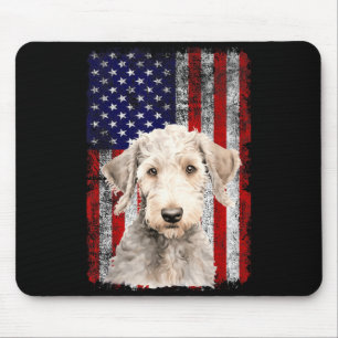 Bedlington Terrier Dog Lover Flag 4th of July Mouse Mat