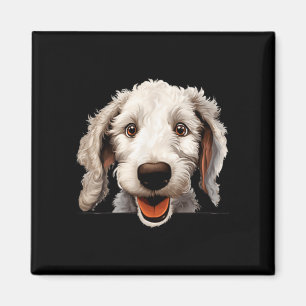 Bedlington Terrier Dog Mum Dad Peeking Puppy Magnet