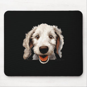 Bedlington Terrier Dog Mum Dad Peeking Puppy Mouse Mat