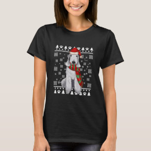 Bedlington Terrier Dog Santa Hat Xmas T-Shirt