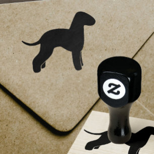 Bedlington Terrier Dog Silhouette Rubber Stamp