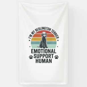 Bedlington Terrier Emotional Support Human Vintage Banner