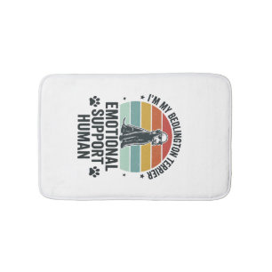 Bedlington Terrier Emotional Support Human Vintage Bath Mat