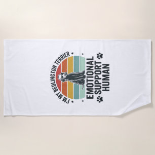 Bedlington Terrier Emotional Support Human Vintage Beach Towel