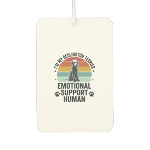 Bedlington Terrier Emotional Support Human Vintage Car Air Freshener