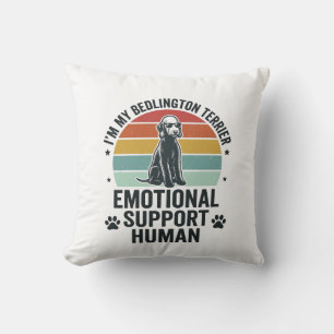 Bedlington Terrier Emotional Support Human Vintage Cushion