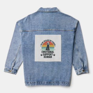 Bedlington Terrier Emotional Support Human Vintage Denim Jacket