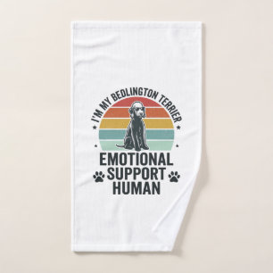 Bedlington Terrier Emotional Support Human Vintage Hand Towel