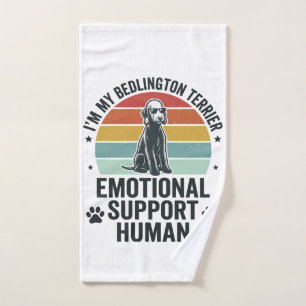 Bedlington Terrier Emotional Support Human Vintage Hand Towel