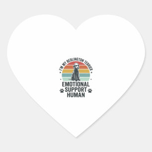 Bedlington Terrier Emotional Support Human Vintage Heart Sticker