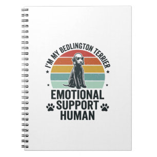 Bedlington Terrier Emotional Support Human Vintage Notebook