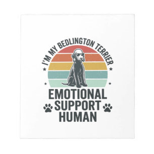 Bedlington Terrier Emotional Support Human Vintage Notepad