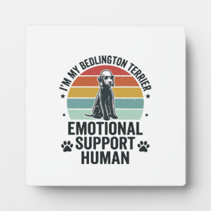 Bedlington Terrier Emotional Support Human Vintage Plaque