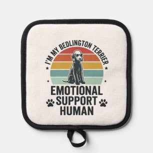 Bedlington Terrier Emotional Support Human Vintage Pot Holder