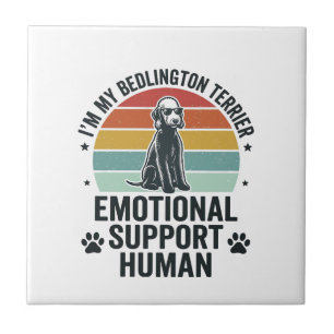 Bedlington Terrier Emotional Support Human Vintage Tile