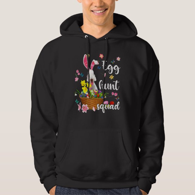 Bedlington Terrier Happy Easter Day Easter Colorfu Hoodie (Front)
