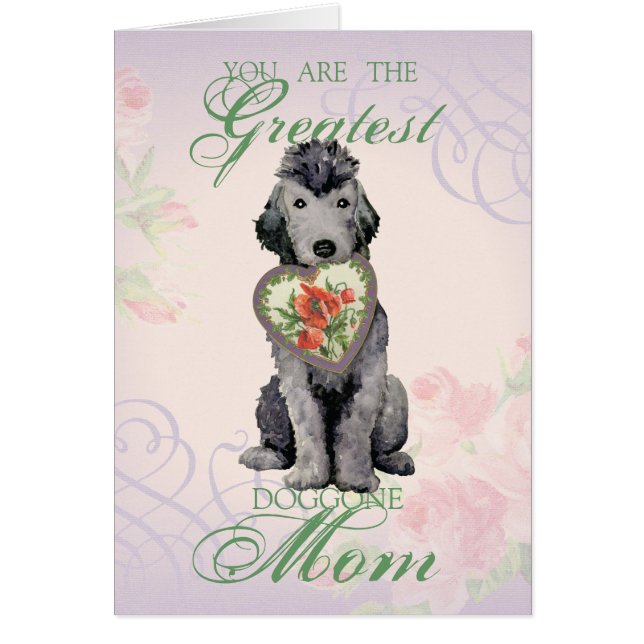 Bedlington Terrier Heart Mum Greeting Card (Front)