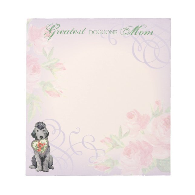 Bedlington Terrier Heart Mum Notepad (Front)