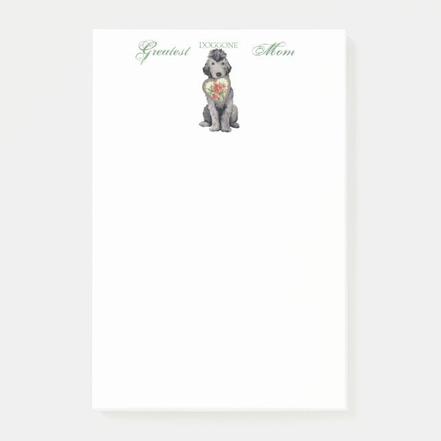 Bedlington Terrier Heart Mum Post-it Notes (Front)